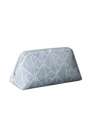 EMBLEM AOP DENIM BEA Mavi Kot Kumaşı Makyaj Çantası