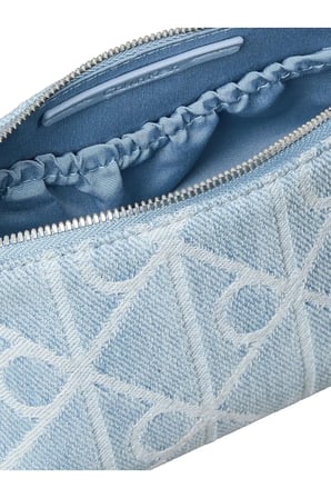 EMBLEM AOP DENIM BEA Mavi Kot Kumaşı Makyaj Çantası