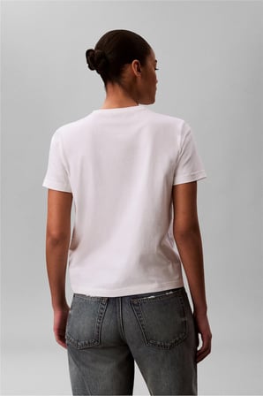 Ss Woven Label Class Kadın Bisiklet Yaka T-Shirt Beyaz