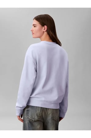 LS EMBOSSED MONOLOGO, 3OQ, S Lila Kadın Sweatshirt