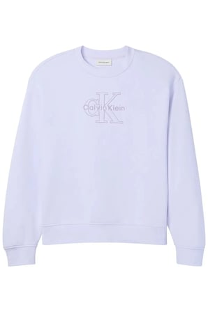 LS EMBOSSED MONOLOGO, 3OQ, S Lila Kadın Sweatshirt