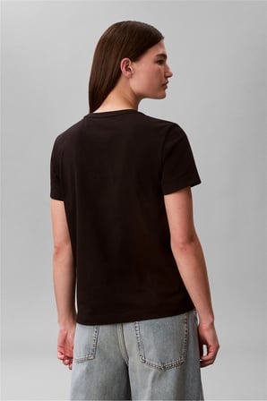 Ss Woven Label Class Kadın Bisiklet Yaka T-Shirt Siyah