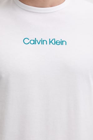 Calvin Klein Erkek Beyaz Kısa Kollu Şortlu Pijama Takımı LV00NM2900 