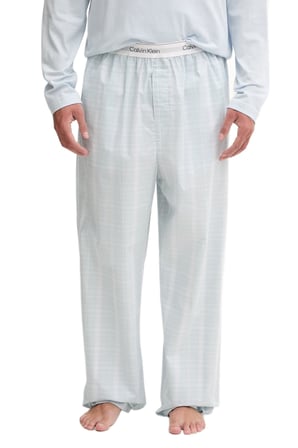 Calvin Klein Erkek Mavi Uzun Kollu Tişört Pantolon Pijama Takımı LV00NM2953 