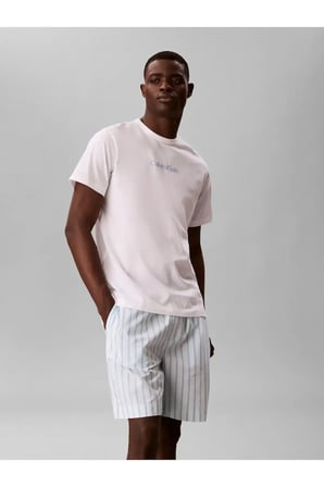 SS POPLIN SHORT SET Mavi Erkek Pijama Takımı