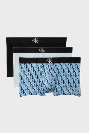 Calvin Klein Pamuklu Logolu 3 Pack Boxer LV00NB447253Q Erkek BOXER LV00NB4472 53Q Siyah-Beyaz-Mavi