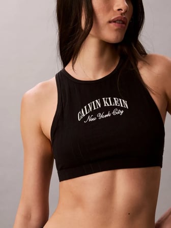 CALVIN KLEIN Kadın Marka Logolu Günlük Kullanıma Uygun Siyah Sütyen LV00QF8707 UB1