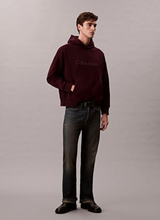 Calvin Klein Bisiklet Yaka Kırmızı Erkek Sweatshırt LV14LD229GGR9_LS STANDARD LOGO PREM