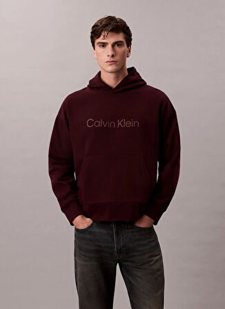 Calvin Klein Bisiklet Yaka Kırmızı Erkek Sweatshırt LV14LD229GGR9_LS STANDARD LOGO PREM