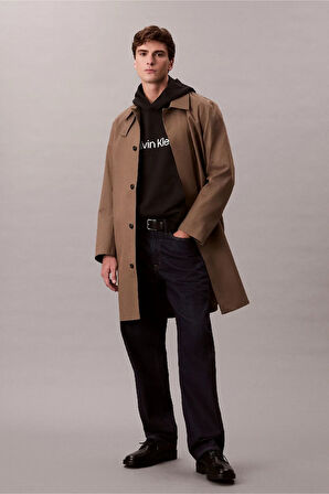 Erkek Rahat Kesim Kapüşonlu Logo Baskılı Sweatshirt - Siyah | S