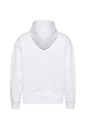 Erkek Regular Fit Yazı Baskılı Kapüşonlu Sweatshirt - Beyaz | XS