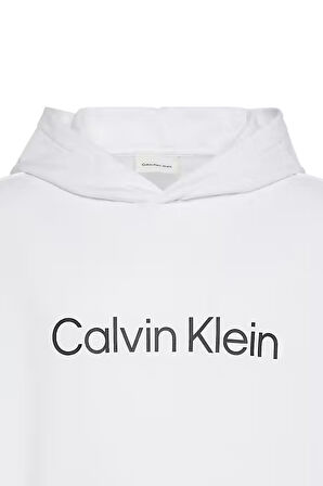 Erkek Regular Fit Yazı Baskılı Kapüşonlu Sweatshirt - Beyaz | XS