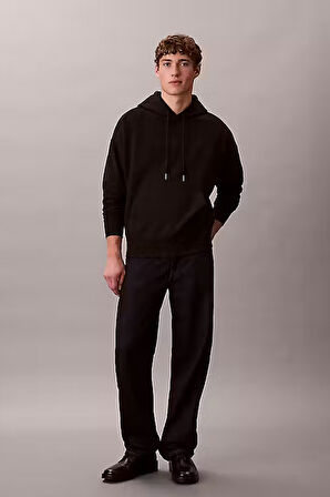 Erkek Regular Fit Premium Terry Kapüşonlu Sweatshirt - Siyah | XS