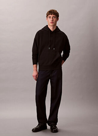 Calvin Klein Kapüşon Yaka Siyah Erkek Sweatshırt LV14LD225GUB1_PREMIUM TERRY CK EMBL