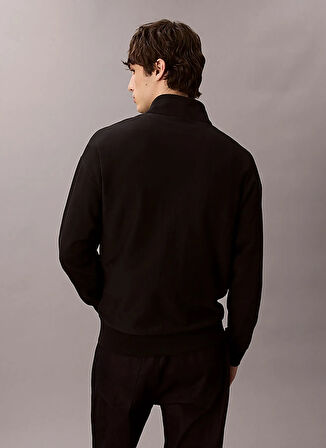 Calvin Klein Jeans Fermuarlı Yaka Siyah Erkek Sweatshırt LV04RD236GUB1 LS PREMIUM TERRY MICR
