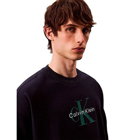 Calvin Klein Jeans Uzun Kollu Penye Monologolu Bisiklet Yaka Erkek Sweatshirt LV04RD242G-CEF