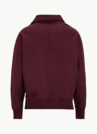 Calvin Klein Jeans Fermuarlı Yaka Bordo Erkek Sweatshırt LV04RD205GGR9 PREMIUM FLEECE LOGO F