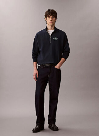 Calvin Klein Jeans Fermuarlı Yaka Lacivert Erkek Sweatshırt LV04RD236GCEF LS PREMIUM TERRY MICR