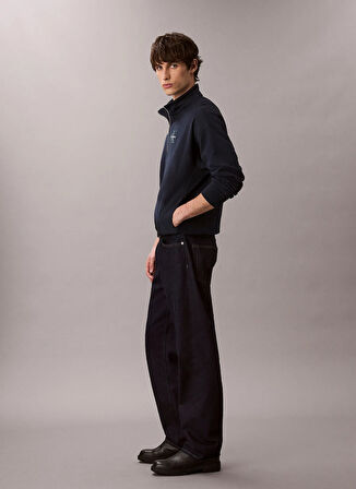 Calvin Klein Jeans Fermuarlı Yaka Lacivert Erkek Sweatshırt LV04RD236GCEF LS PREMIUM TERRY MICR