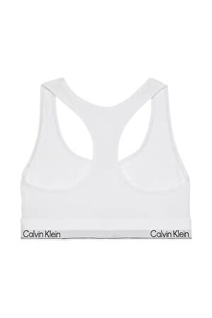 Kadın Yarışçı Sırtlı Logo Şeritli Bralet - Beyaz | S