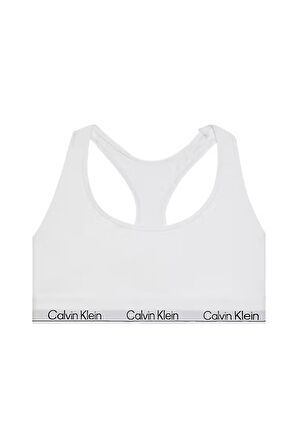 Kadın Yarışçı Sırtlı Logo Şeritli Bralet - Beyaz | M