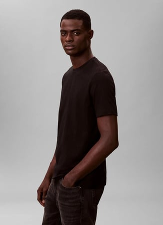 Calvin Klein Jeans Bisiklet Yaka Düz Siyah Erkek T-Shirt LV04RD254GUB1 Siyah T-Shirt