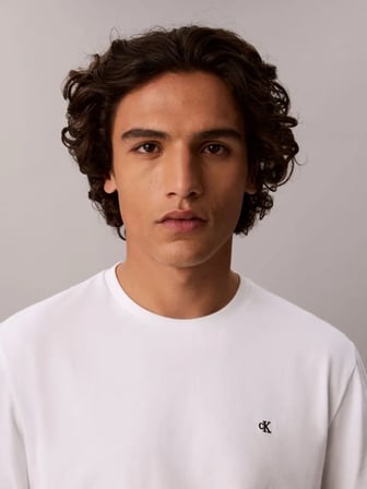 CALVIN KLEIN Erkek Marka Logolu Günlük Kullanıma Uygun Beyaz T-Shirt LV04RD254G YAF
