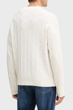 Calvin Klein Pamuklu Relaxed Fit Tamamı Logolu Kazak LV04RE301GYAS Erkek KAZAK LV04RE301G YAS KREM