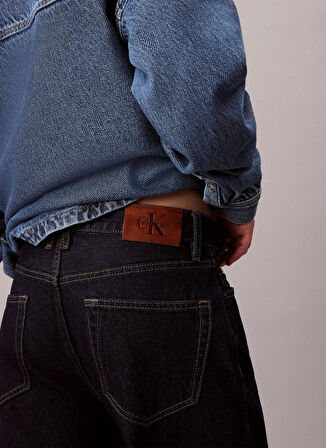 Calvin Klein Jeans Yüksek Bel Düz Paça Relaxed Mavi Kadın Denim Pantolon LV047D711GZ1H