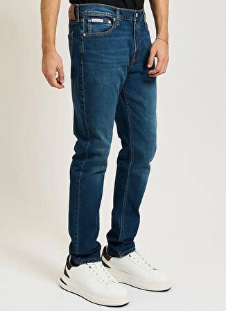 Calvin Klein Jeans Normal Bel Slim Tapered Koyu Mavi Erkek Denim Pantolon LV04RD940GPTR SLIM TAPER OIL SLICK