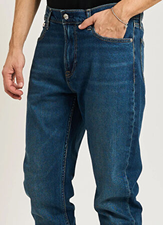 Calvin Klein Jeans Normal Bel Slim Tapered Koyu Mavi Erkek Denim Pantolon LV04RD940GPTR SLIM TAPER OIL SLICK