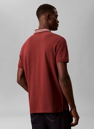 Calvin Klein Jeans Bordo Erkek Standart Fit Polo T-Shirt LV04RC276G5FF Bordo Polo T-Shirt