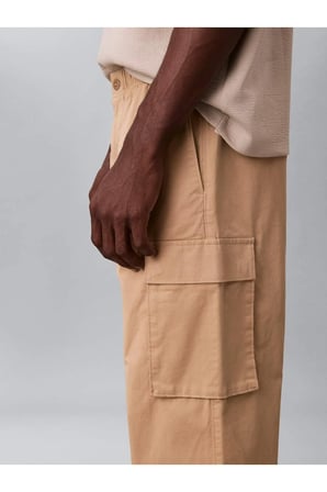 RLXD STRAIGHT COMFORT COTTON CAR Erkek Kahverengi Kargo Pantolon