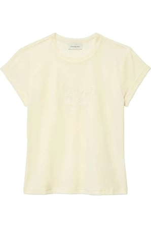 SS VELOUR LOGO TEE Kadın Krem T-Shirt