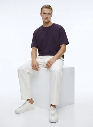 Calvin Klein Mor Erkek T-Shirt LV04LE211GCR1_SS 2 TONE PIQUE BUNGE