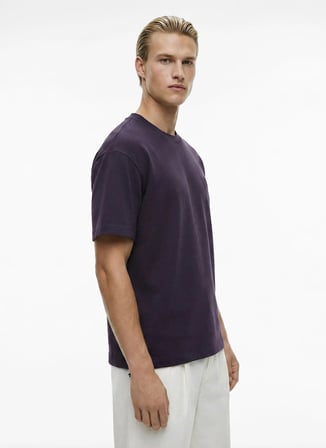 Calvin Klein Mor Erkek T-Shirt LV04LE211GCR1_SS 2 TONE PIQUE BUNGE