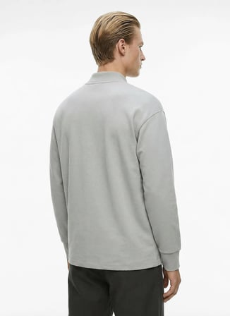 Calvin Klein Yeşil Erkek Polo T-Shirt LV04LE212G2GB_LS DOUBLE FACE RIB PO
