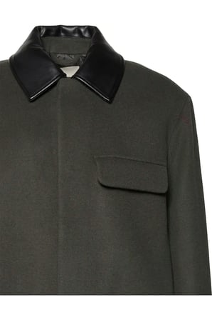 LS MELTON WOOL BLEND CAR COAT Erkek Kahverengi Mont