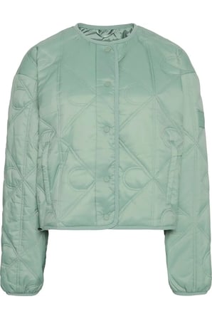 LIGHTWEIGHT AOP QUILTED LINER Kadın Yeşil Mont