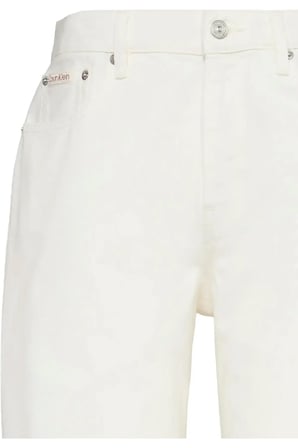 THE WIDE LEG RAW HEM CHALK WHITE Kadın Beyaz Pantolon