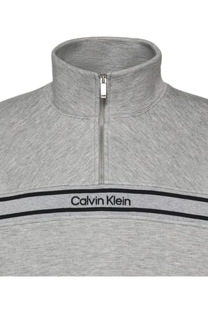 LS COTTON SPACER STRIPE RIB QTR Erkek Gri Sweatshirt