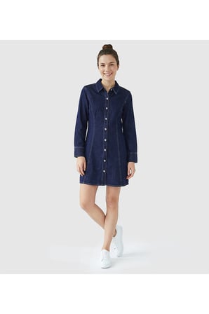 SEAMED DRESS CLASSIC CK RINSE Kadın Kot Elbise