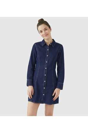 SEAMED DRESS CLASSIC CK RINSE Kadın Kot Elbise