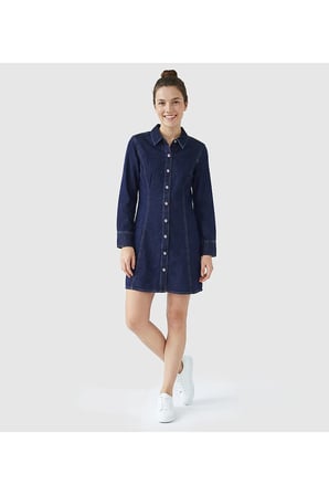 SEAMED DRESS CLASSIC CK RINSE Kadın Kot Elbise
