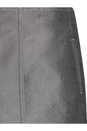 A LINE SKIRT DENIM SHINE Kadın Siyah Etek