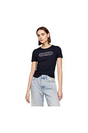 Arşiv Parça Logosu Slim Fit Tişört