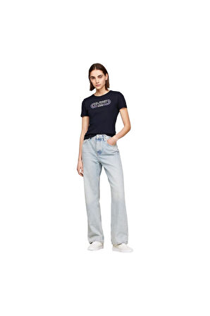 Arşiv Parça Logosu Slim Fit Tişört