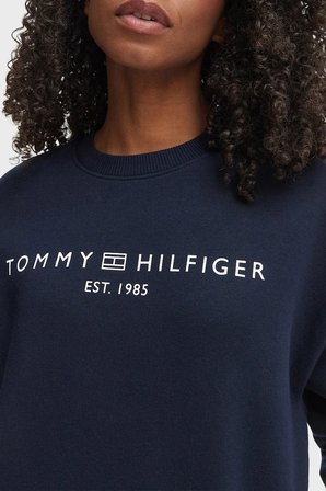 Tommy Hilfiger Regular Fit Pamuklu Bisiklet Yaka Sweat Kadın SWEAT WW0WW47831 C1G LACİVERT