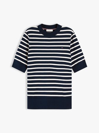 COTTON JERSEY FINE C-NK SS SWT Kadın Mavi Kazak - WW0WW49705