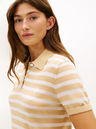 LIGHT LAYERING S/S POLO SWEATER Kadın Beyaz Polo - WW0WW48503